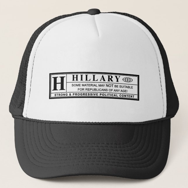 Boné Etiqueta de advertência de Hillary Clinton (Frente)