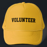 Boné Etiqueta voluntária do evento personalizada<br><div class="desc">Chapéus voluntários. Personalize o texto,  o estilo,  e as cores do chapéu para combinar seu evento.</div>