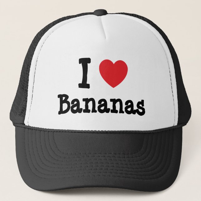 Boné Eu adoro Camiseta do coração de Bananas (Frente)
