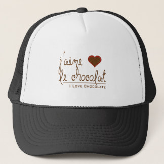 Boné Eu adoro chocolate, em francês!
