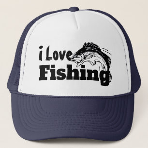 Boné Eu adoro pescar bw Trucker Hat