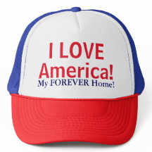 Eu amo a América Red White Blue Hat