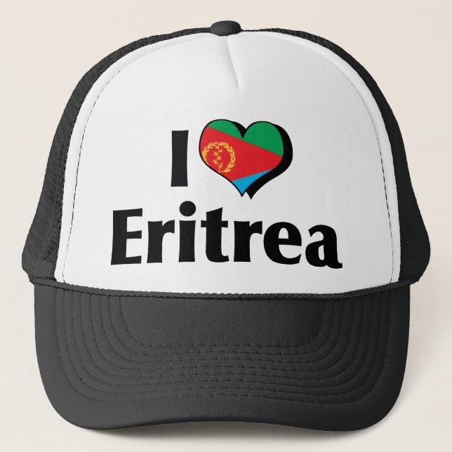 Boné Eu Amo a Bandeira da Eritreia (Frente)