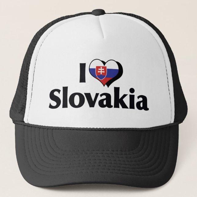 Boné Eu Amo a Bandeira da Eslováquia (Frente)