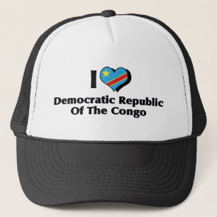Boné Eu Amo a Bandeira da República Democrática do Cong