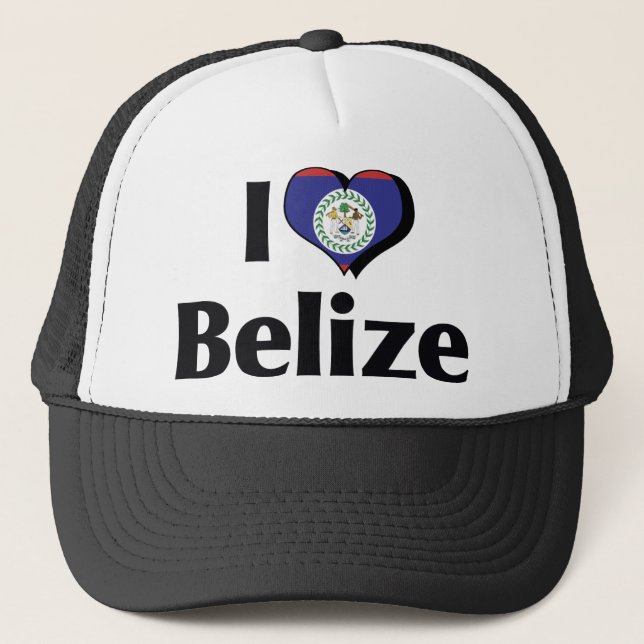 Boné Eu Amo a Bandeira de Belize (Frente)