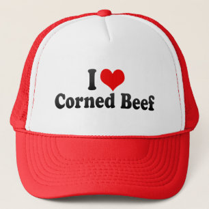 Boné Eu amo a carne em lata