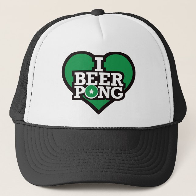 Boné Eu amo a cerveja Pong - verde (Frente)