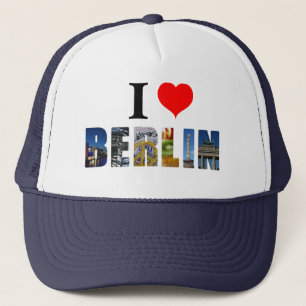 Boné Eu amo a foto da cidade do viagem de Berlim