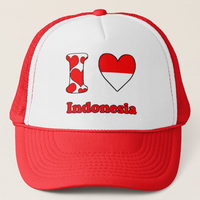Boné Eu amo a Indonésia (Frente)