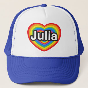 Boné Eu amo a Julia. Eu te amo Julia. Coração