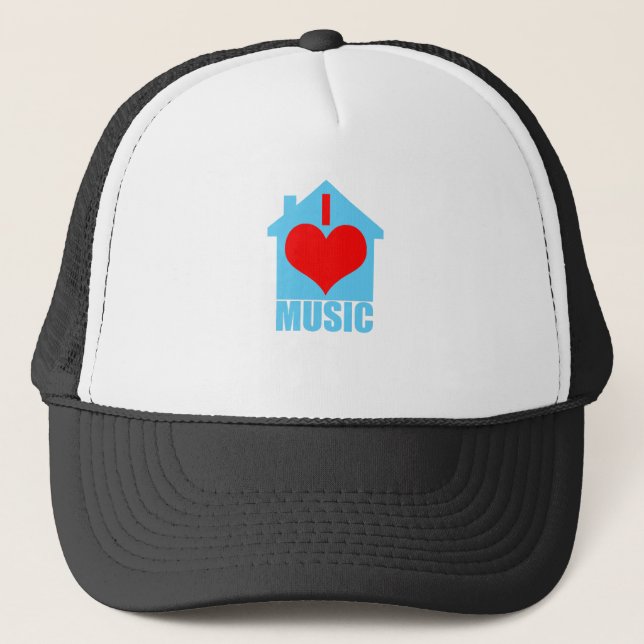 Boné Eu amo a música da casa - casa do coração (Frente)