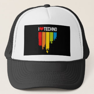 Boné Eu amo a música do techno