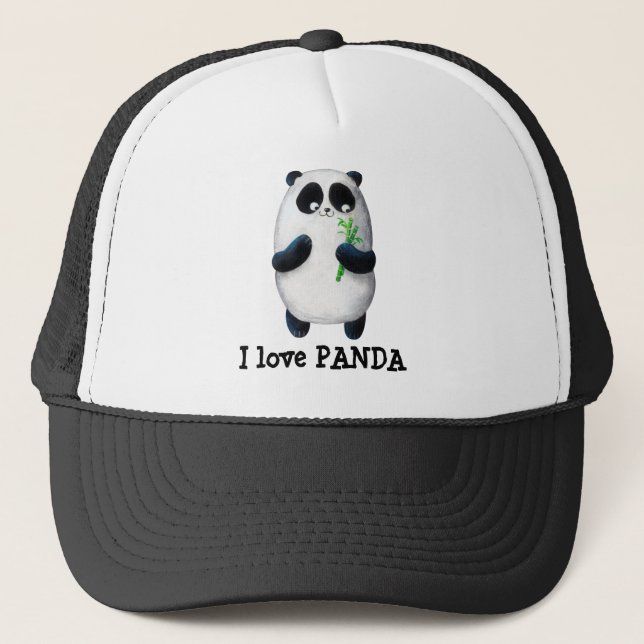 Boné Eu amo a panda (Frente)
