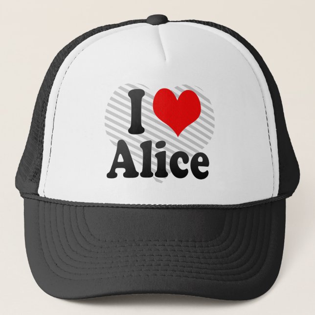 Boné Eu amo Alice (Frente)