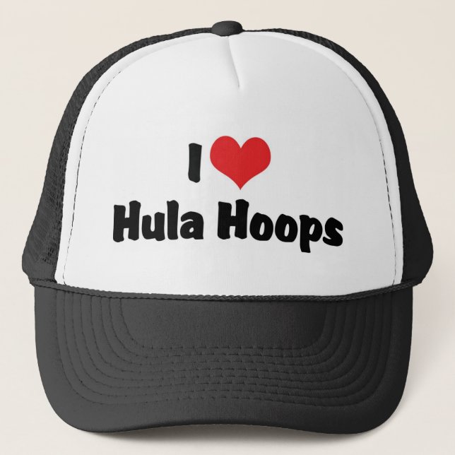 Boné Eu Amo Argolas de Hula Hoop com Coração - Amante d (Frente)