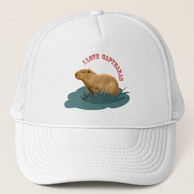 Boné Eu Amo Capivaras Amante de Capivara Fofa (Frente)