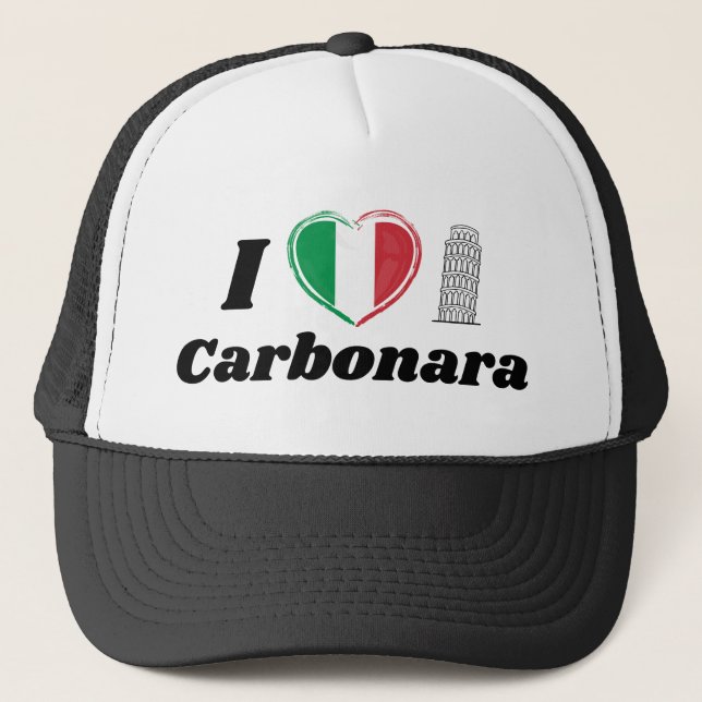 Boné Eu Amo Carbonara - Carbonara - Bandeira Italiana (Frente)