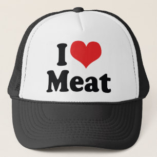 Boné Eu Amo Carne de Coração - Amante de Bife de Carne 