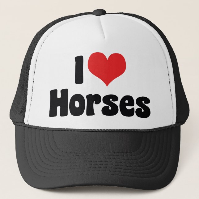 Boné Eu Amo Cavalos Coração - Amante de Cavalos (Frente)