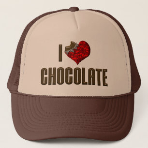 Boné Eu Amo Chocolate Coração - Barra de Chocolate Aman