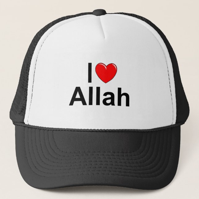 Boné Eu amo (coração) Allah (Frente)