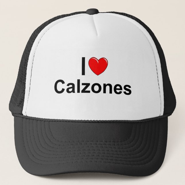 Boné Eu amo (coração) Calzones (Frente)