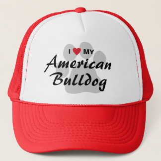 Boné Eu amo (coração) meu buldogue americano