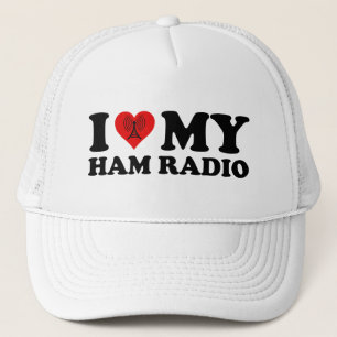 Boné Eu Amo (Coração) Meu Rádio de Ham