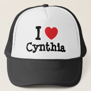 Boné Eu amo Cynthia coração T-Shirt