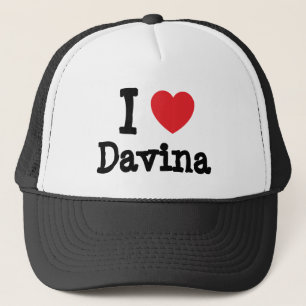 Boné Eu amo Davina coração T-Shirt