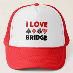 Boné Eu Amo Entusiasta Do Jogador Do Bridge Card
