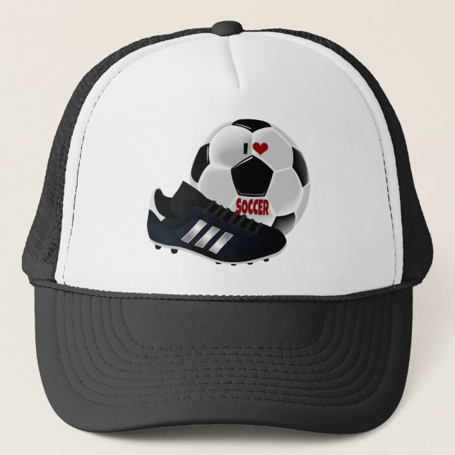 Boné Eu Amo Futebol, bola e sapato, (Frente)