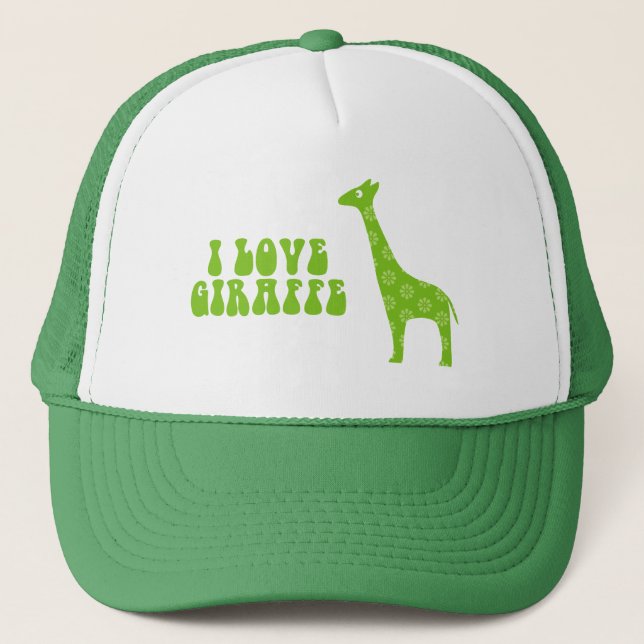 Boné Eu Amo Girafa (Verde) (Frente)