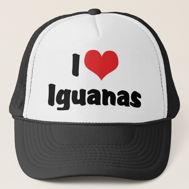 Boné Eu Amo Iguanas Coração - Amante de Lagartos (Frente)