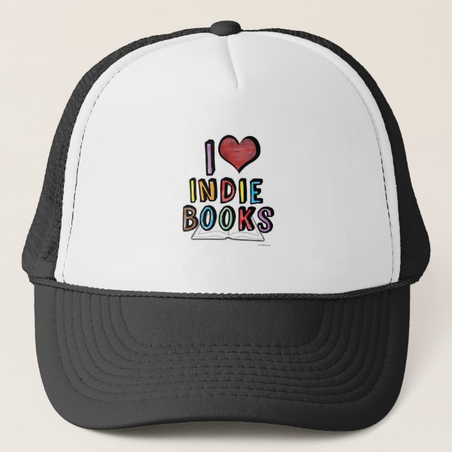 Boné Eu Amo Indie Books Lendo Slogan Clássico (Frente)