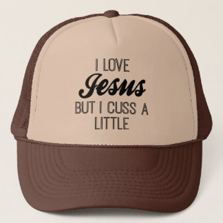 Boné Eu amo Jesus mas eu Cuss um pouco