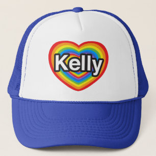 Boné Eu amo Kelly. Eu te amo Kelly. Coração