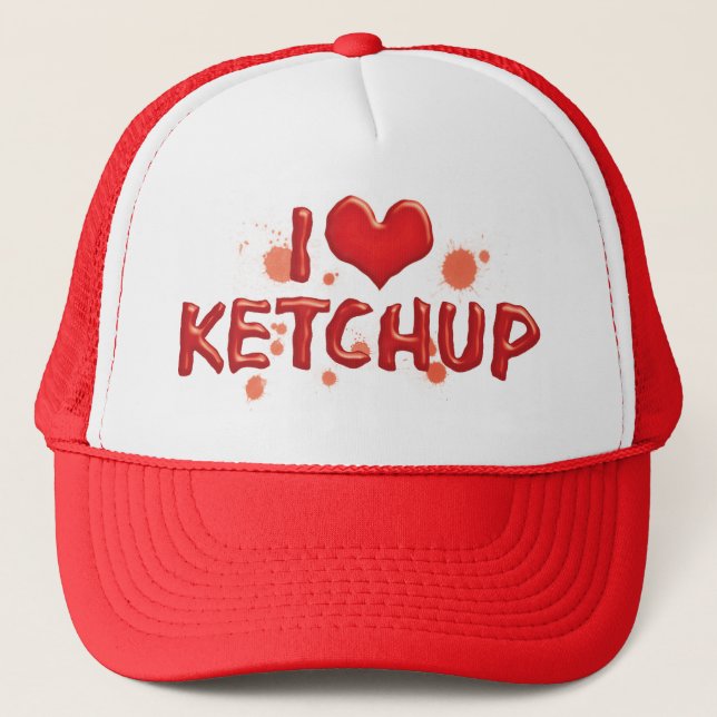 Boné Eu Amo Ketchup Coração - Amante de Catsup (Frente)