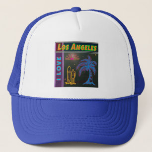 Boné "EU AMO Los Angeles" Sol, Palm Tree e Surfer Hat