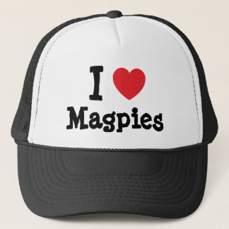 Boné Eu amo Magpies coração personalizado