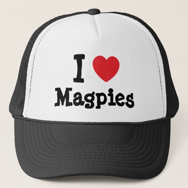 Boné Eu amo Magpies coração personalizado (Frente)
