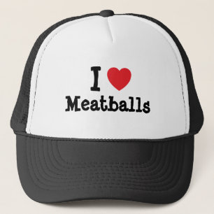 Boné Eu amo Meatball coração T-Shirt