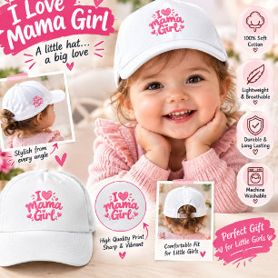 Boné Eu Amo Menina Mamãe Rosa Bebê Menina Chapéu – Fofo
