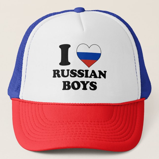 Boné Eu amo meninos russos (Frente)