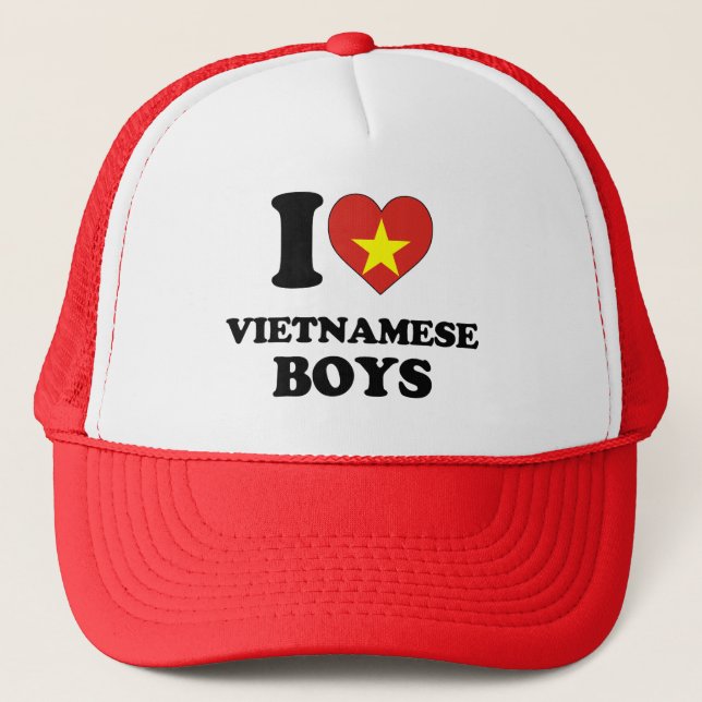 Boné Eu amo meninos vietnamitas (Frente)