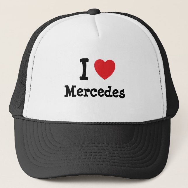 Boné Eu amo Mercedes coração T-Shirt (Frente)