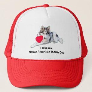 Boné Eu amo meu chapéu indiano do cão do nativo