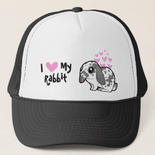 Boné Eu Amo Meu Coelho (orelha caída pelo liso)