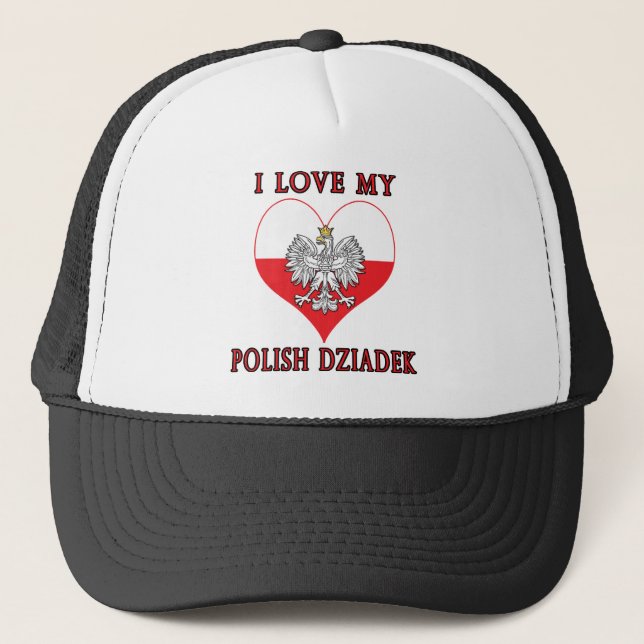 Boné Eu Amo Meu Dziadek Polonês (Frente)